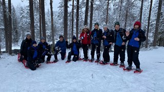 finland winter group snowshoe
