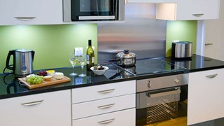 Sherwood Center Parcs woodland lodge kitchen area
