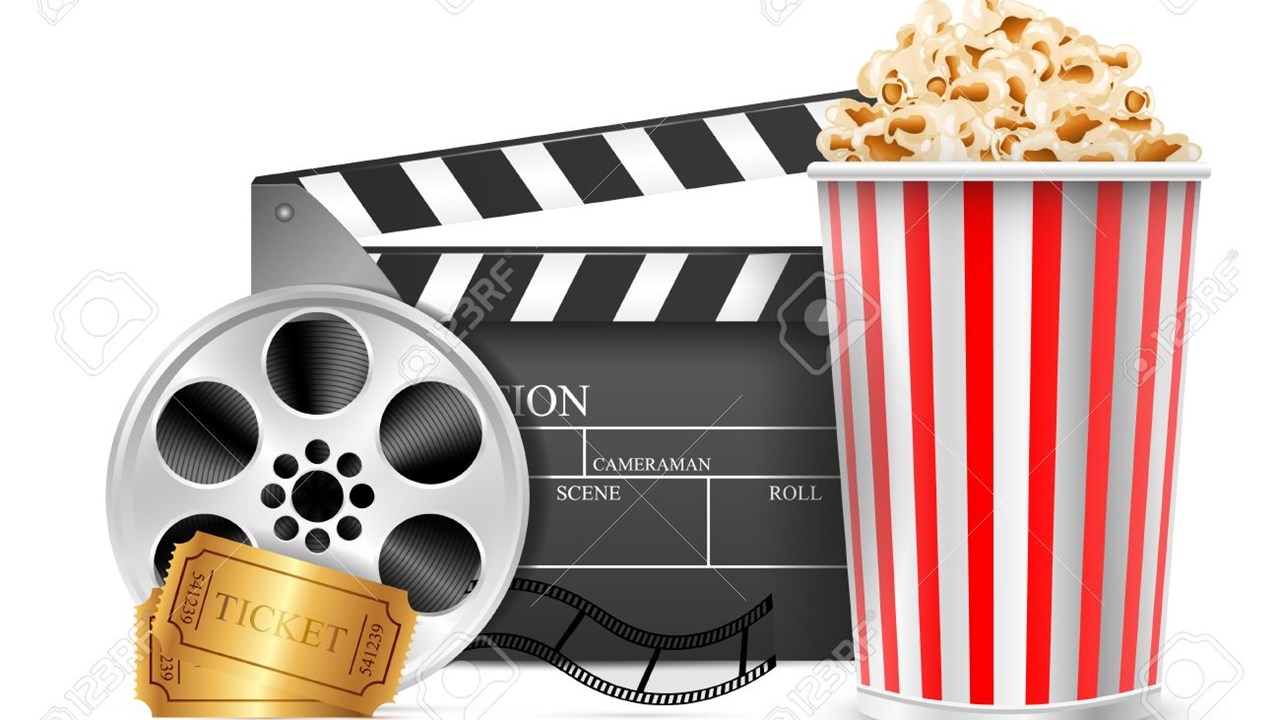 37243018cinemaclapperfilmreeldrinkpopcornandticketsisolatedwhitebackgroundvector