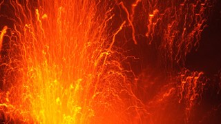 Stromboli Volcano erupting