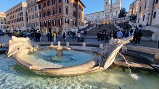Piazza Spagna looking towards the Spanish Steps
